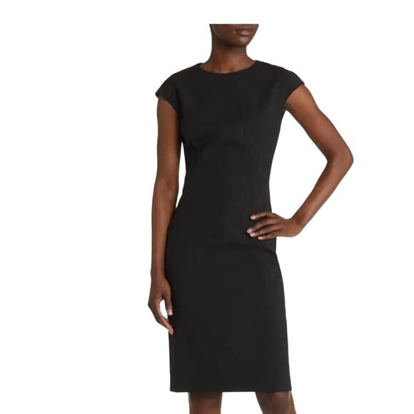Boss Hugo Boss dress Dironah virgin wool sheath black size 14 - Picture 1 of 6